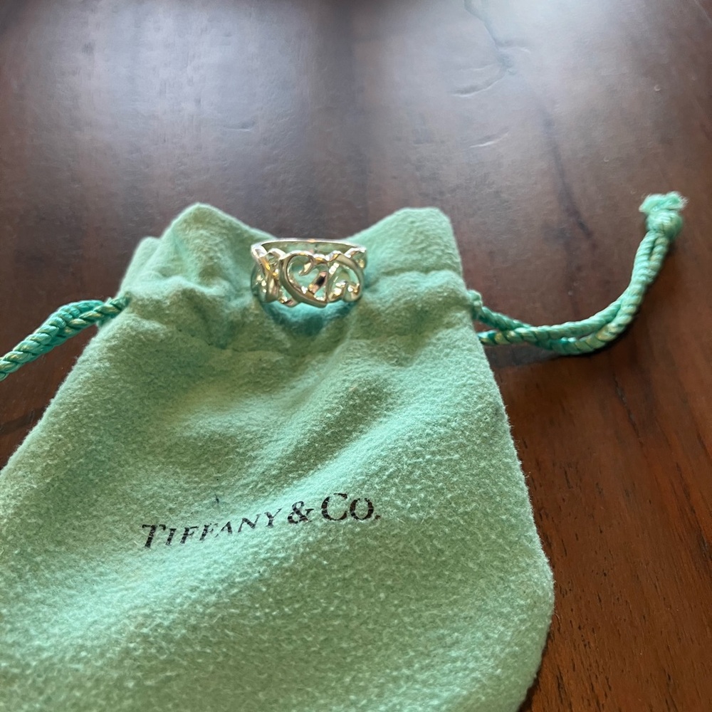 Tiffany & Co. Silver Open Heart Band Ring - Picture 5 of 6